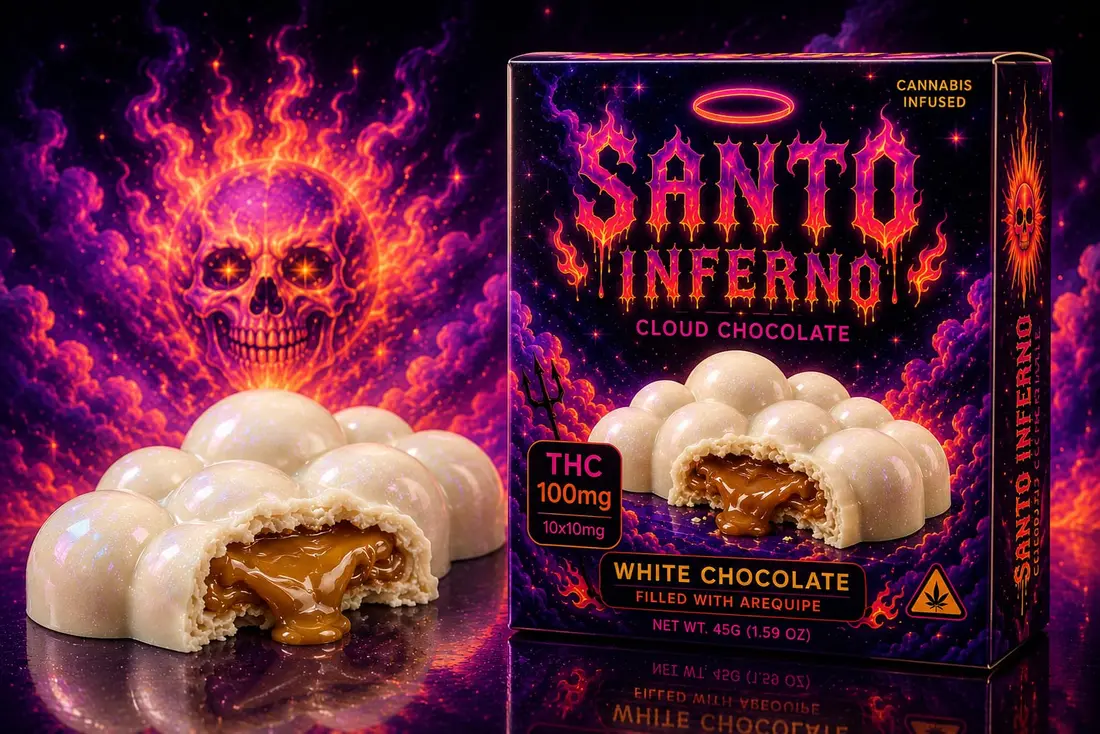 Chocolate blanco relleno Santo Inferno